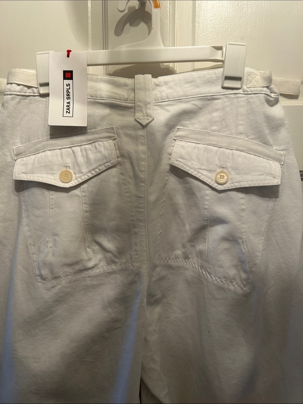 Zara NWT Wide Leg White Cotton Pants - Picture 10 of 11